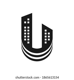 Diseño del logotipo de oficina portadora o edificio corporativo premium