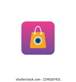Premium vector online E-store app icon for mobile application, Online shopping E-commerce mobile app icon