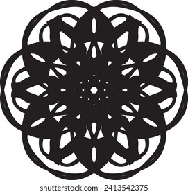 mandala de contorno de vector premium para libro de coloreado. adorno decorativo. patrón de terapia antiestrés. diseño de tejido.