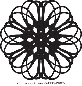 mandala de contorno de vector premium para libro de coloreado. adorno decorativo. patrón de terapia antiestrés. diseño de tejido.