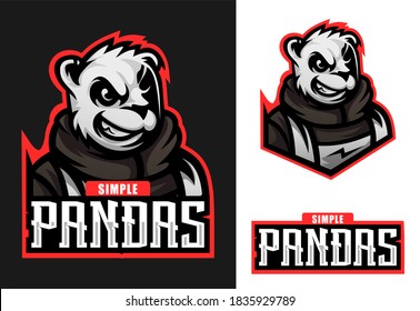 premium vector panda mascot esport logo design