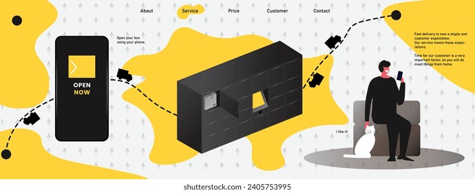 Premium vector parcel terminal for your delivery service.