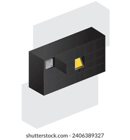 Premium vector parcel terminal for your delivery service.