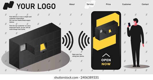 Premium vector parcel terminal for your delivery service.