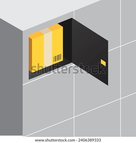Premium vector parcel terminal for your delivery service.