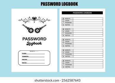 Premium Vector | Password Logbook Password keeper low content  interior design template