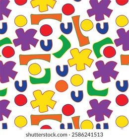 Premium vector pattern abstrack shape in warm and cozy colour for kids wear or gift wrap