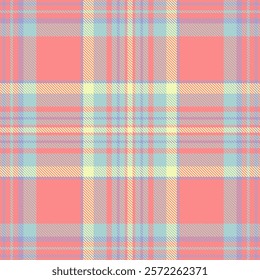 Premium vector plaid fabric design, suitable for various design applications. Seamless tartan pattern in vibrant, eye-catching colors.