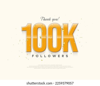 Premium vector for poster, banner, celebration greeting.Simple design thank you 100k followers, with a light shiny design. svg