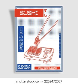 Premium Vector | Poster Template For Japanese Cuisine Restaurant