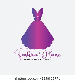 Diseño De Logotipo De Moda De Gradiente Púrpura Y Vector Premium