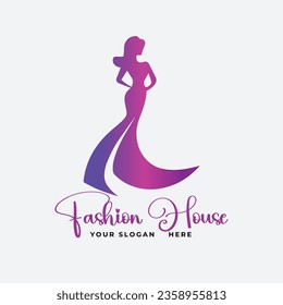 Premium Vector And Purple Gradient Fashion Logo Design