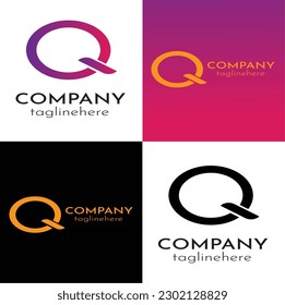 Premium Vector Q Logo in different color variations. Beautiful Logotype design for luxury company branding.