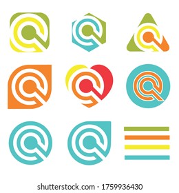Premium Vector q Logo,Letter q logo set. Color icon templates design. Set of colorful q letter symbols, vector sign, identity design,
Letter q Negative Space initial Logo Design 