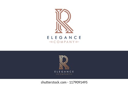 Premium Vector R Logo in two color variations. Beautiful Logotype design for luxury company branding. Elegant identity design for your company.