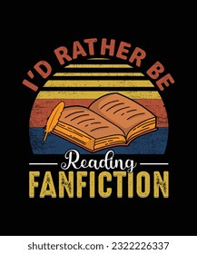 Premium Vector, Reading Book Vintage T-shirt Design, Book Lover T shirt Design