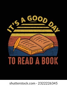 Premium Vector, Reading Book Vintage T-shirt Design, Book Lover T shirt Design