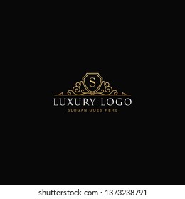 Premium vector S Logo in white & gold.
Beautiful logotype design for luxury company branding. Elegant identity design in white & gold. - vector