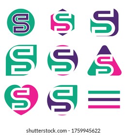 Premium Vector s Logo,Letter s logo set. Color icon templates design. Set of colorful s letter symbols,vector sign,identity design,
Letter s Negative Space initial Logo Design 