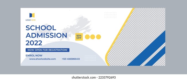 Premium Vector School admission banner design 2025