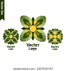Juego de vectores Premium Logotipo de adorno Abstract Emblemas Línea Hoja de arte Color completo icono Diseño original