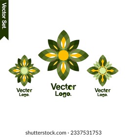 Abstrakte Embleme des Premium-Vektorset-Ornament-Logos Kunstleaf Vollfarbiges Symbol Original Design