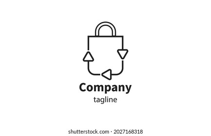 Logotipo de la bolsa de compras para vectores premium, diseño de iconos