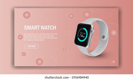 Premium Vector smart watch | Smart watch illustration for landing page