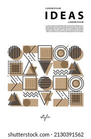 Premium vector of Soft-Brown cover design part#2 (Memphis style) by Dizcorvus about dots, half tone, circle line, rectangle, triangle, ring, circle, and etc.