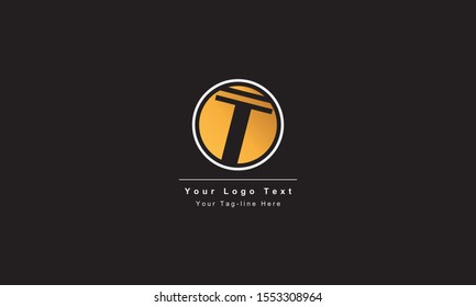 Premium Vector T Letter Logo in two color variations. Beautiful Logotype design for company branding.
 Elegant identity design in white and gold.