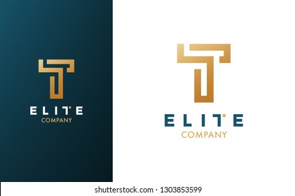 Premium Vector T Logo in two color variations. Beautiful Logotype for luxury branding. Elegant and stylish design for your company.