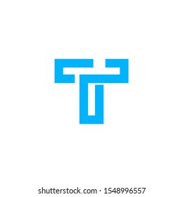Premium Vector T Logo in two color variations. Beautiful Logotype design for luxury company branding. Elegant identity design in blue and gold.