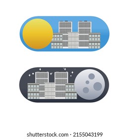 Premium vector | Toggle button with day and night theme