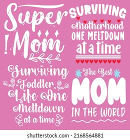 Premium vector typography of mother's day with pink background