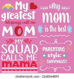 Premium vector typography of mother's day with pink background