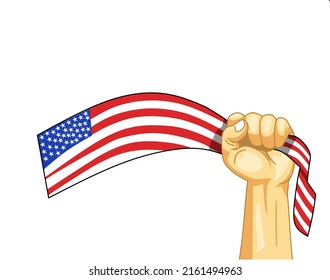 vector premium | Fondo de ilustración de la independencia de los Estados Unidos con una mano