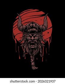 premium vector viking warrior illustration, in a modern cartoon style, perfect for t-shirts or print products 