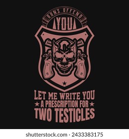 premium vector vintage gun template design with slogan for tshirt 