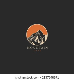 Premium Vector Vintage mountain badge logo design vector illustration