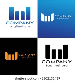 Premium Vector W Logo in different color variations. Beautiful Logotype design for luxury company branding