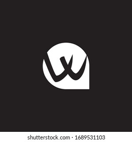 Premium Vektorillustration W Logo.Schönes Minimalist Logotype Design für Firmenmarken,Elegantes Identitätsdesign.