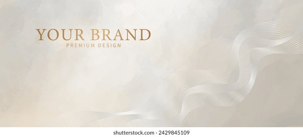 Premium vector watercolor art background for wedding card, invitation, banner, gift certificate, gift card. Luxury elegant golden horizontal fashionable minimalist template.