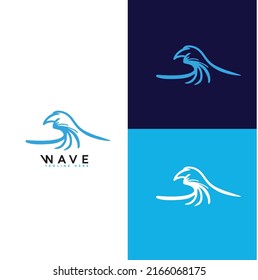 Premium-Vektorgrafik | Wave mit Logo-Design im Linienstil