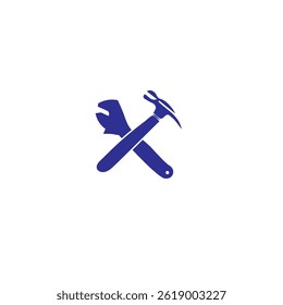 Premium vector | Wrench and hammer cross logo | X logo of labour day | Stand with labours 