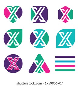 Logotipo de vector premium x,Letra x espacio negativo diseño inicial de logotipo 