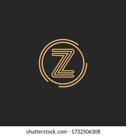 Logotipo de carta vectorial premium Z.Diseño de logotipo minimalista para marca,Diseño de identidad elegante.