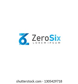 Premium Vector Z and Six Logo design. Beautiful Logotype design for luxury company branding. Elegant identity design in blue and gold