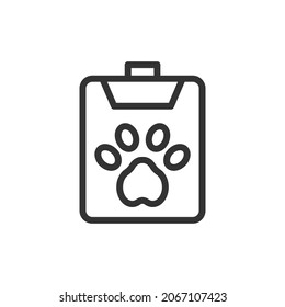 Premium veterinary line icon for app, web and UI. Vector stroke sign isolated on a white background. Outline icon of veterinary in trendy style.