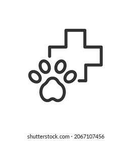 Premium veterinary line icon for app, web and UI. Vector stroke sign isolated on a white background. Outline icon of veterinary in trendy style.