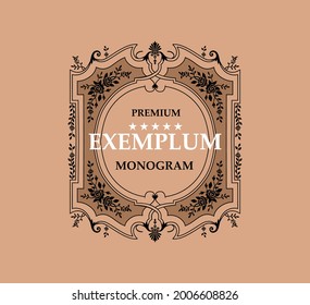 Premium Victorian label templates to create logos, emblems, personal monograms in a sophisticated vintage brand identity.